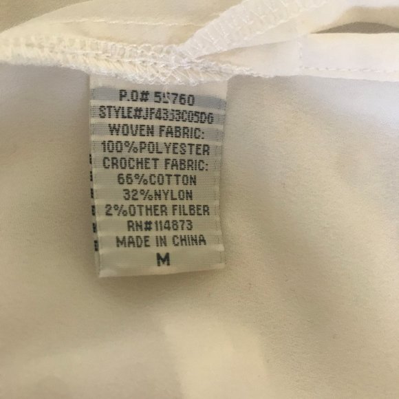 Sheer Cream Blouse with Pockets and Lace Detail - Picture 3 of 5